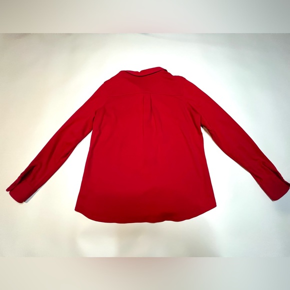 L.L. Bean Women's Vintage Cotton Collared Long Sleeve Shirt Red Button-Up Size L - Picture 8 of 8
